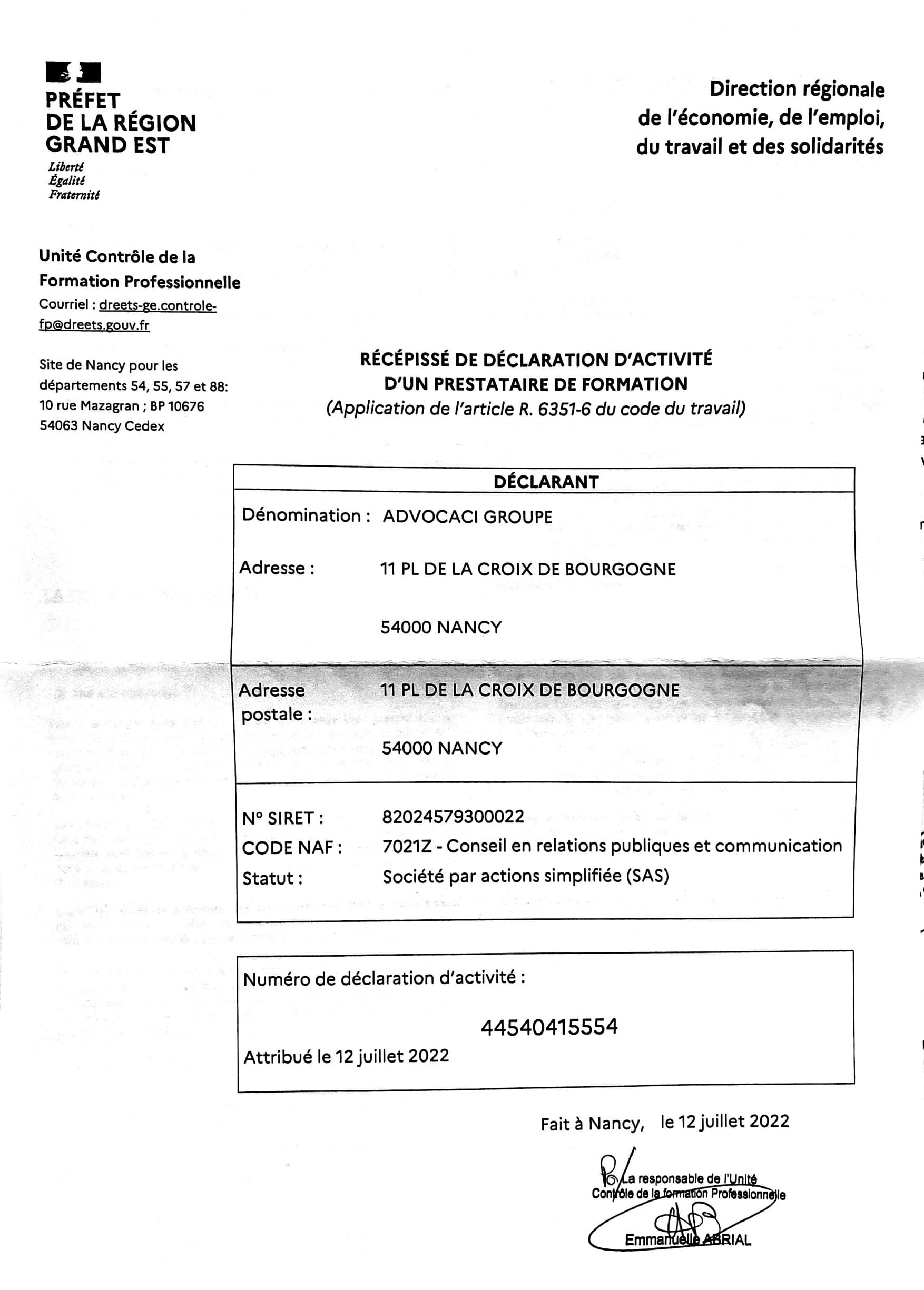 Certification DataDock de l'Institut Supérieur des Elus