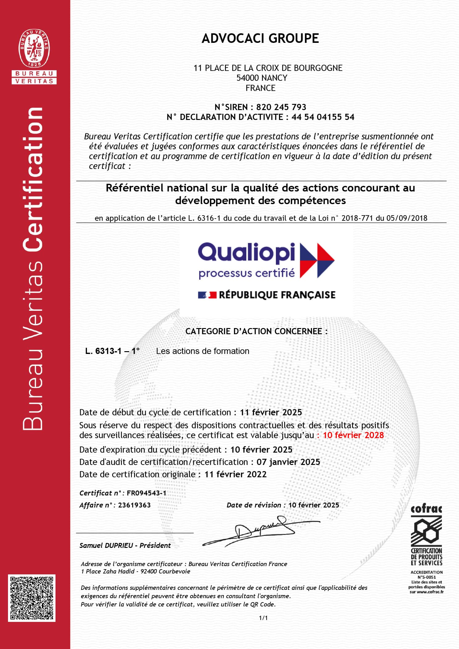 Certification Qualiopi de l'Institut Supérieur des Elus